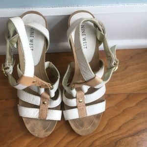 Nine West-White 3 Strap heels